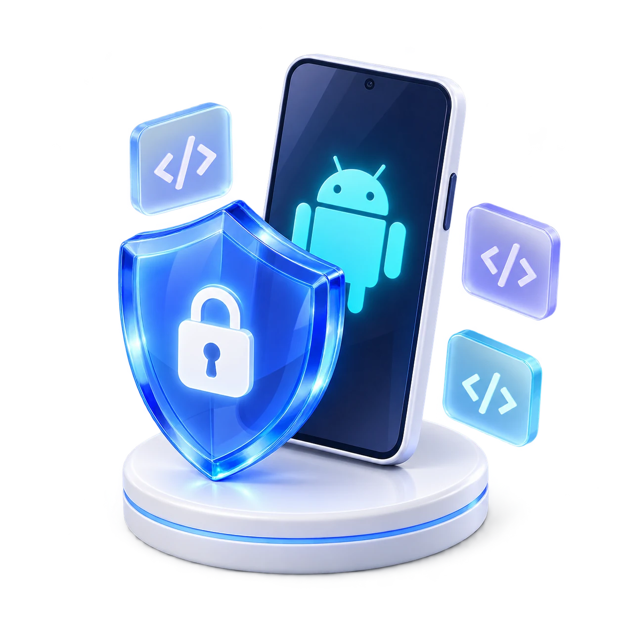 Android-смартфон и защитный щит MST AppGuard